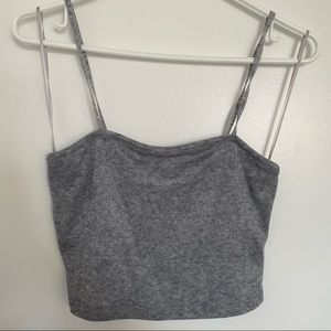 Salt and pepper knit tank top